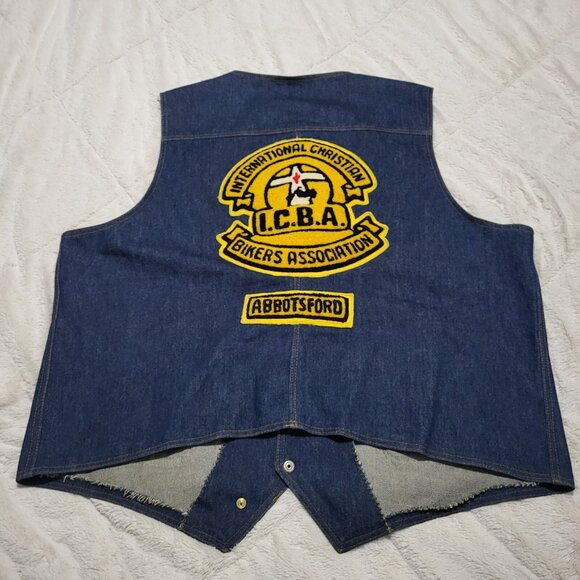 Christian Bikers Association Blue Denim Vest MC Abbotsford BC Canada Handmade - Picture 11 of 14